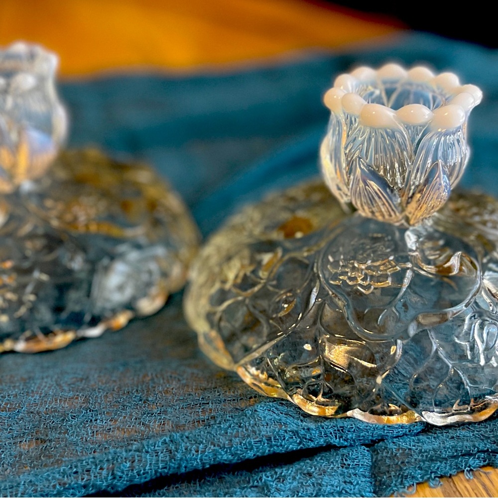 Fenton for Tiara Water Lily Candleholders
